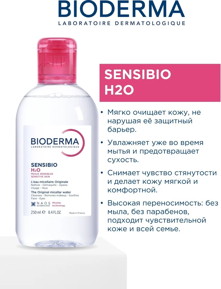 Мицеллярная вода Bioderma Sensibio 250мл