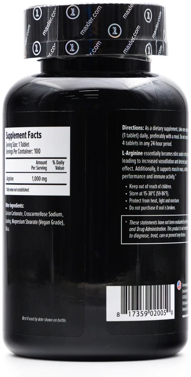 Аминокислота Maxler Arginine 1000 Max Таблетки 100шт (0050)