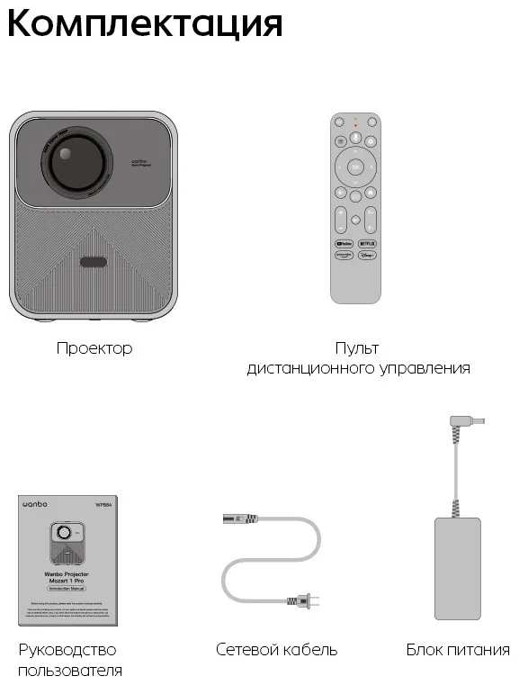 Проектор Wanbo Mozart 1 Pro 2025 Черный