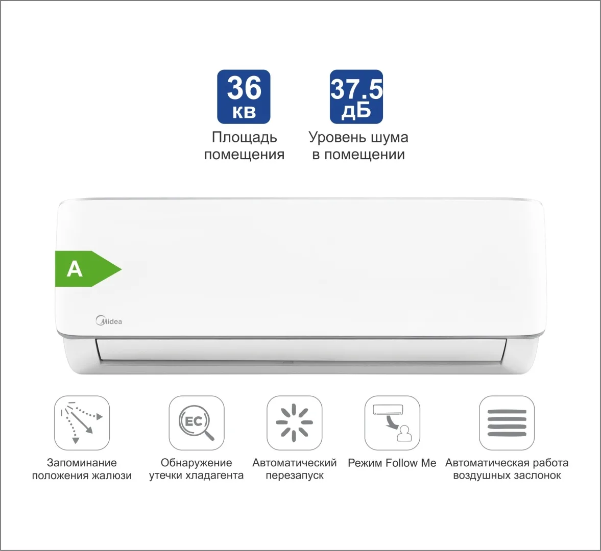 Кондиционер сплит-система Midea On/Off Aurora 3 MSAB-12HRN8 Белый