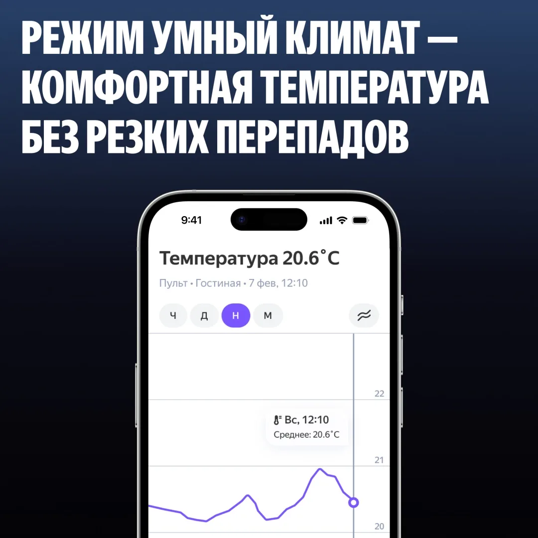 Умный пульт с датчиком температуры и влажности Yandex YNDX-00571 Черный