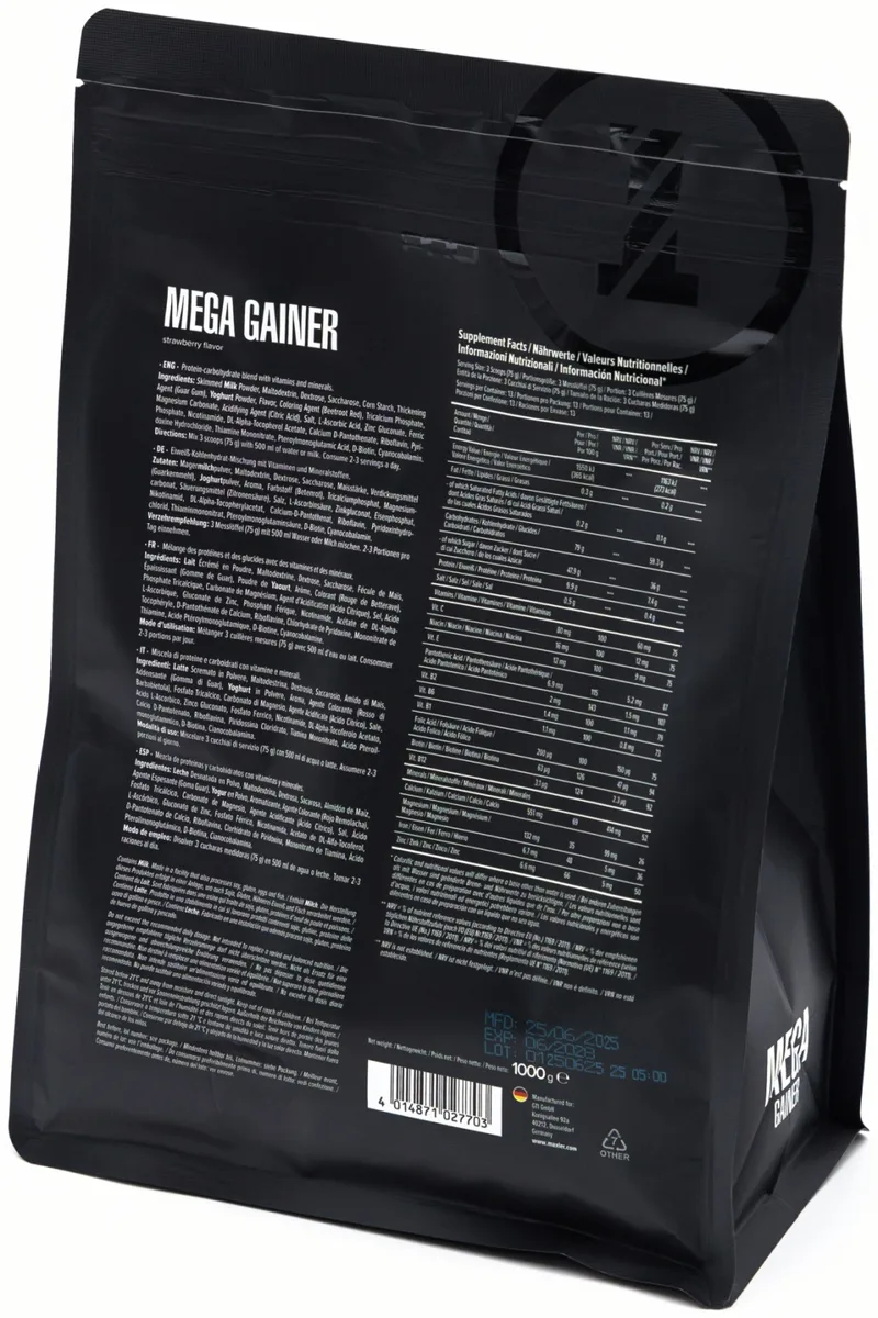 Гейнер Maxler Mega Gainer Strawberry 1000г (7703)