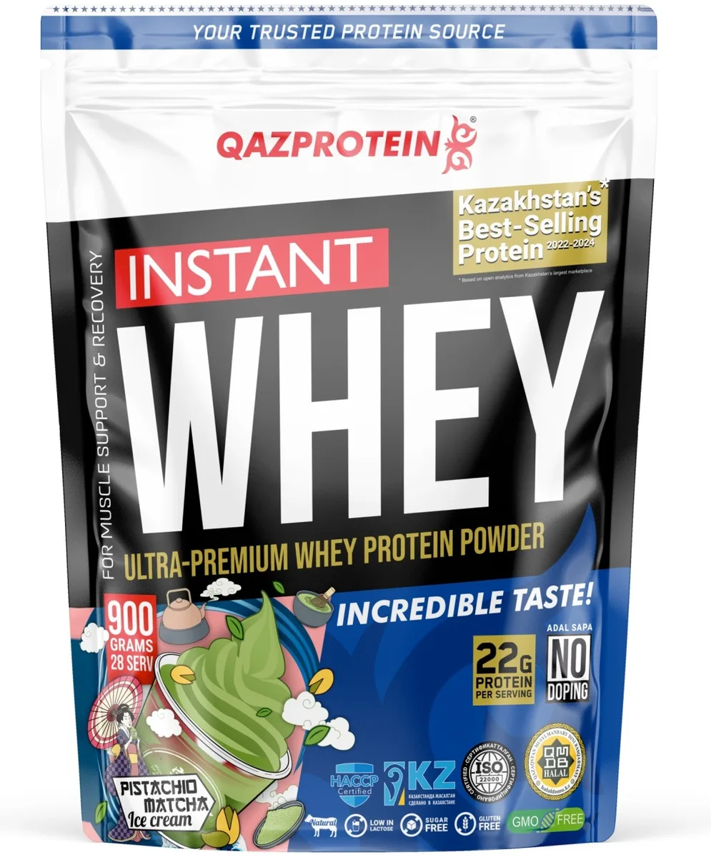Протеин Qazprotein Instant WHEY 900г Фисташка-матча мороженое (3556)