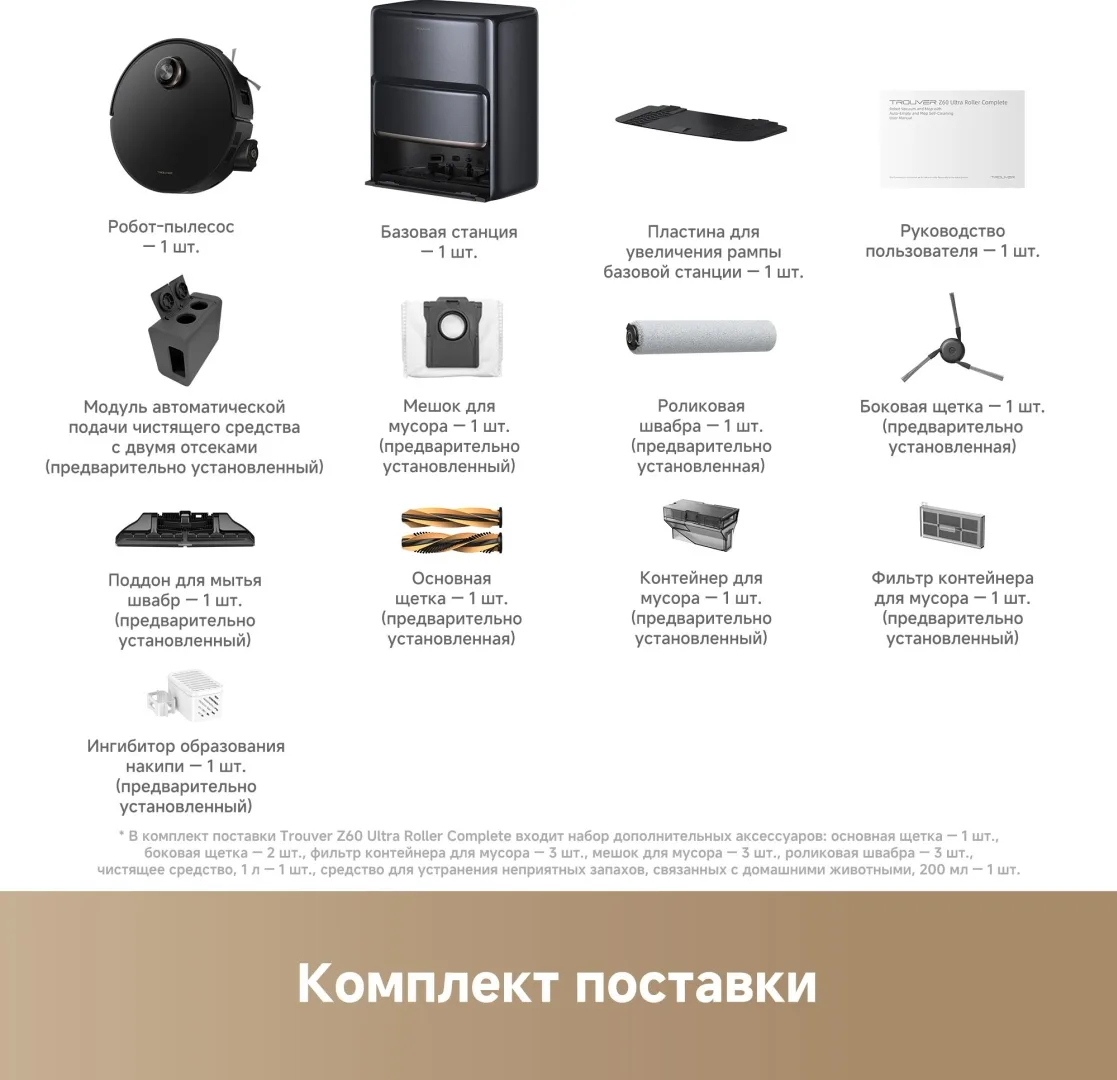 Робот-пылесос Trouver Z60 Ultra Roller Complete Черный