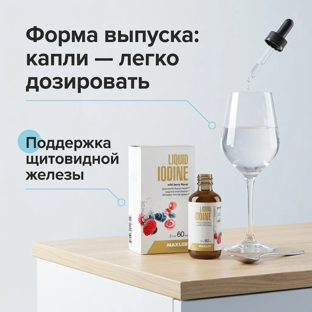 Витамин Maxler Liquid Iodine drops Wild berry flavor 60мл (0722)