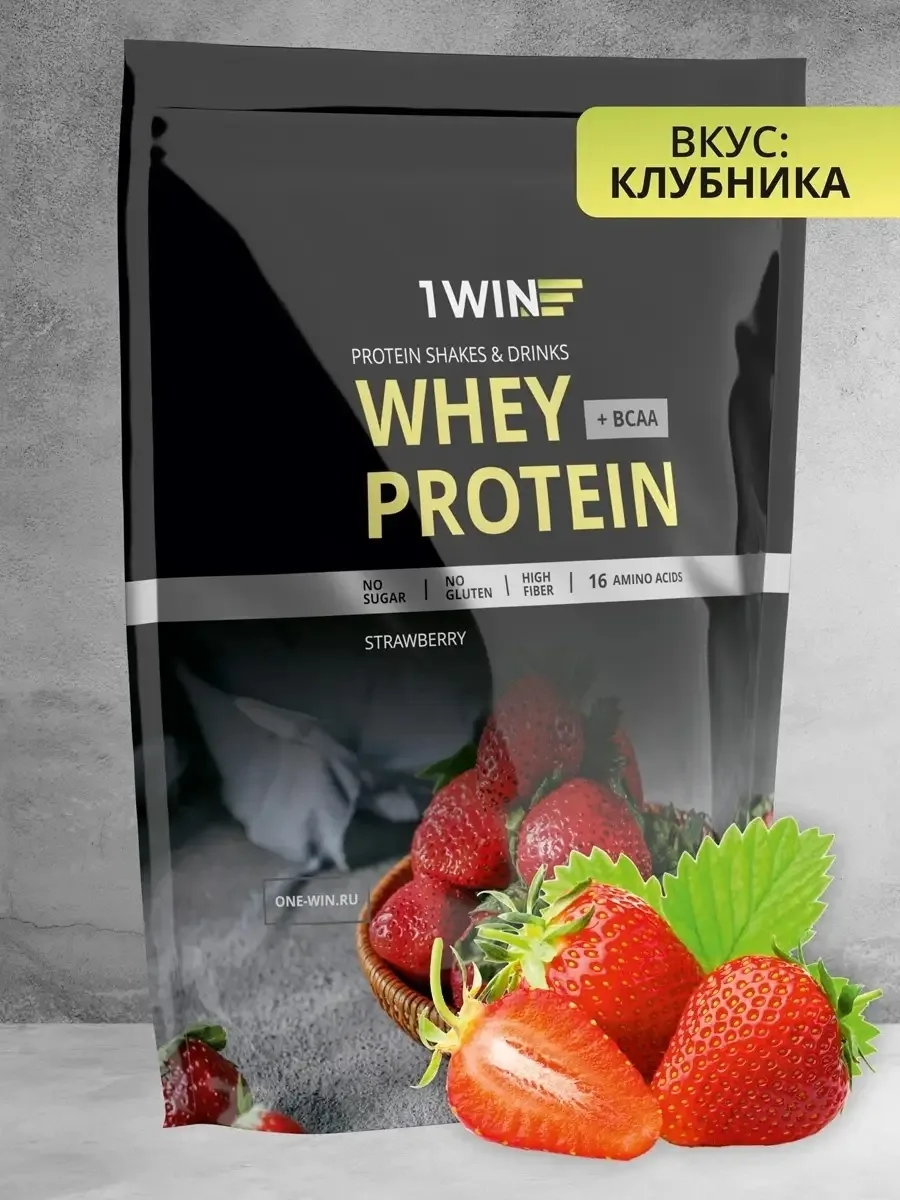 Протеин 1WIN Whey Protein Клубника 900г (9101)