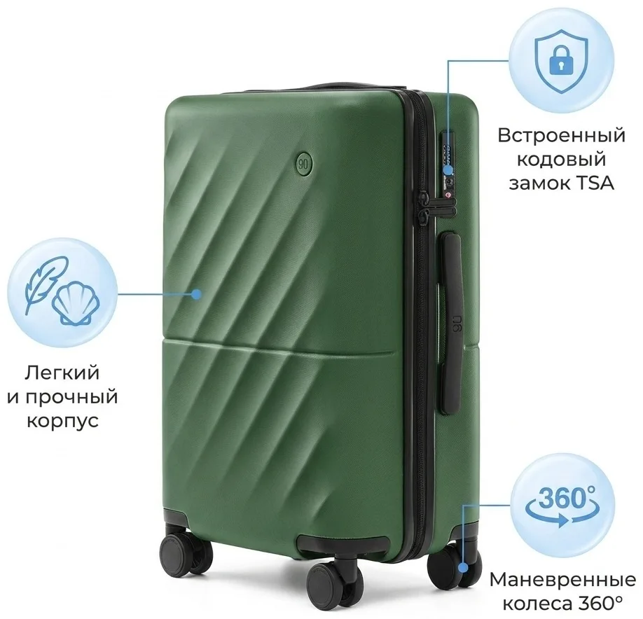 Чемодан NINETYGO Ripple Luggage 22" Olive Green (2211)