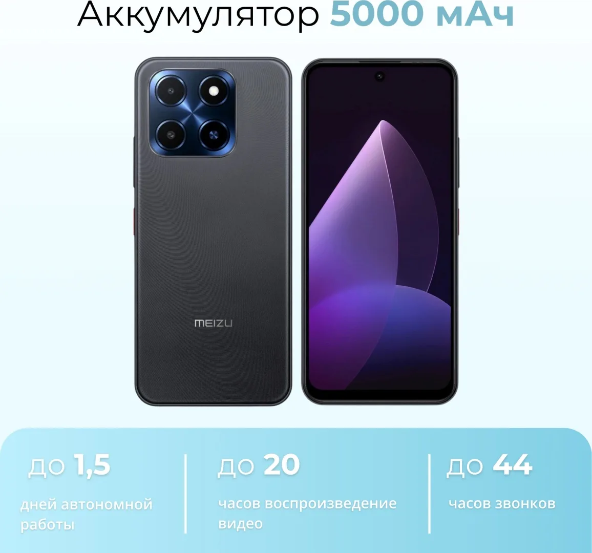 Смартфон Meizu Mblu 22 4 ГБ/128 ГБ Черный