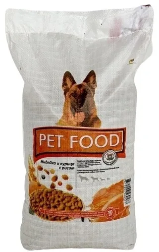 Корм Pet Food Мясной микс (Индейка и Курица с рисом) 10кг