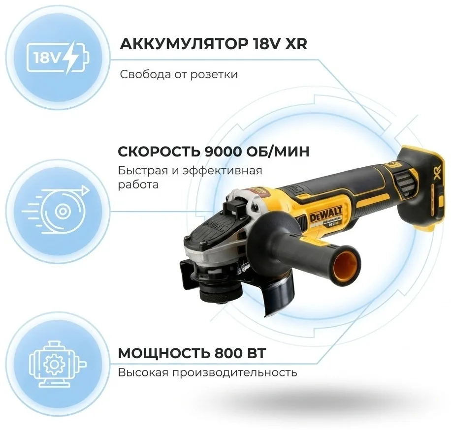 Шлифмашина угловая DeWALT DCG405N-XJ