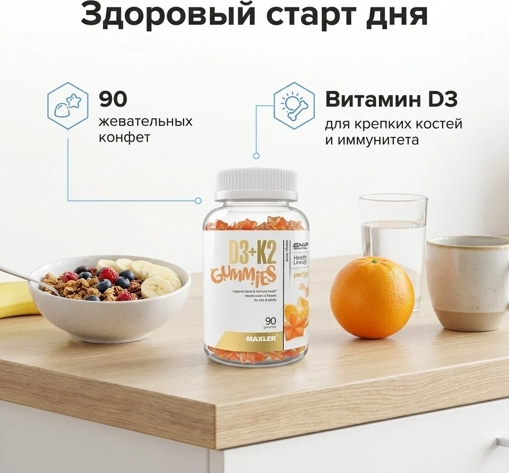 Витамин Maxler D3 K2 Gummies KIDS Orange 90шт (1934)