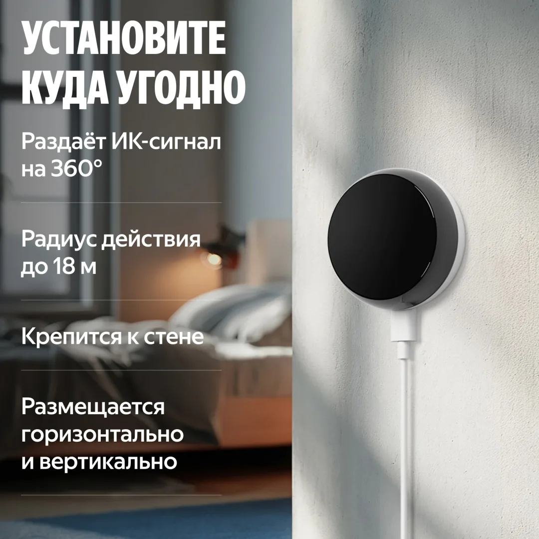 Умный пульт с датчиком температуры и влажности Yandex YNDX-00571 Черный