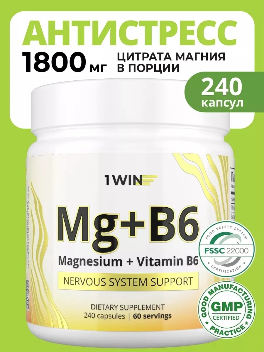 Витамин 1WIN Магний + Витамин В6 240шт (1816)