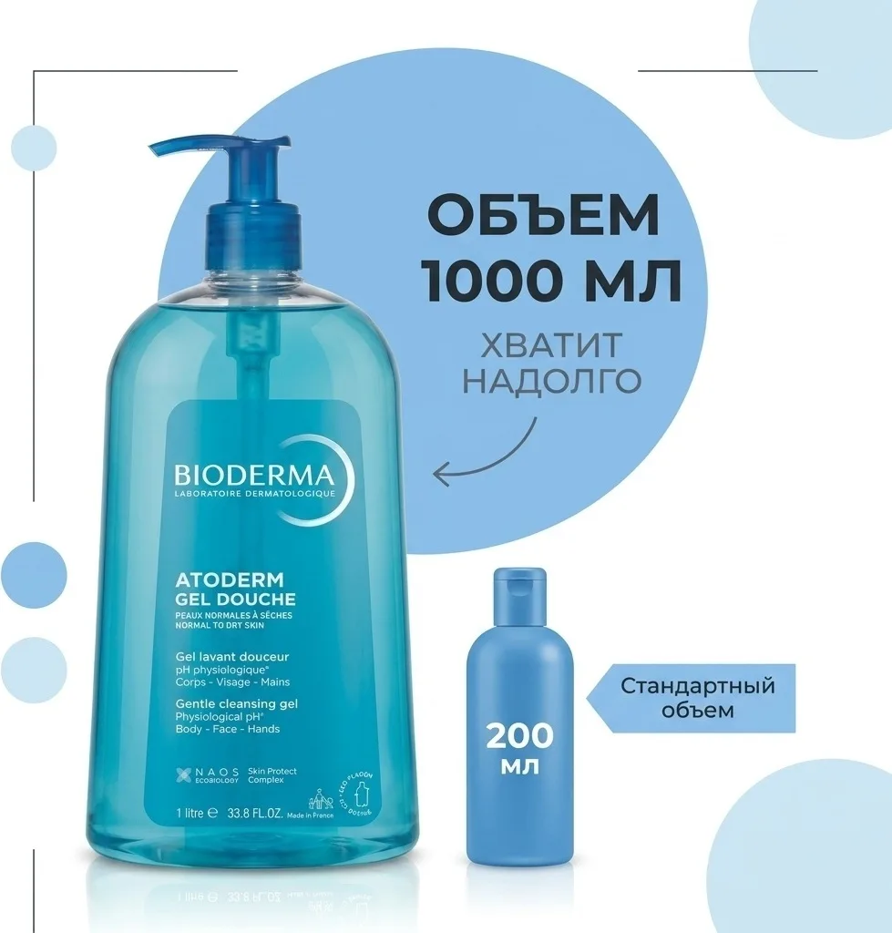 Гель для душа Bioderma Atoderm 1000мл (2926)