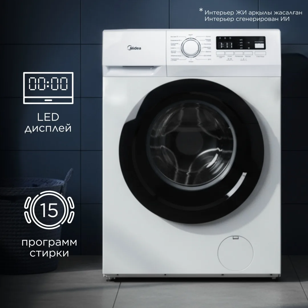 Стиральная машина Midea MFN03W80B/W-KZ белый