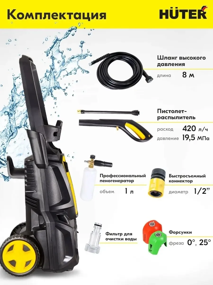 Мойка высокого давления Huter M195-PW-PRO