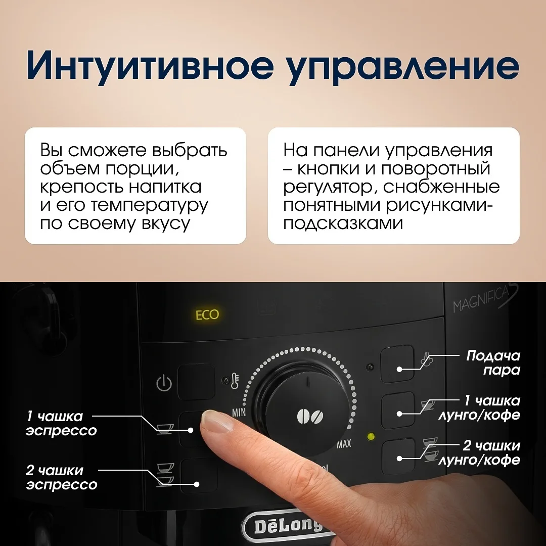 Кофемашина Delonghi Magnifica S ECAM12.121.B черный