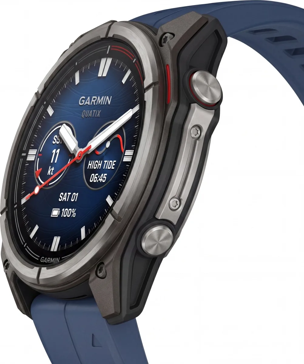Смарт-часы Garmin Quatix 8 47 мм серебристый-синий (02904-51)