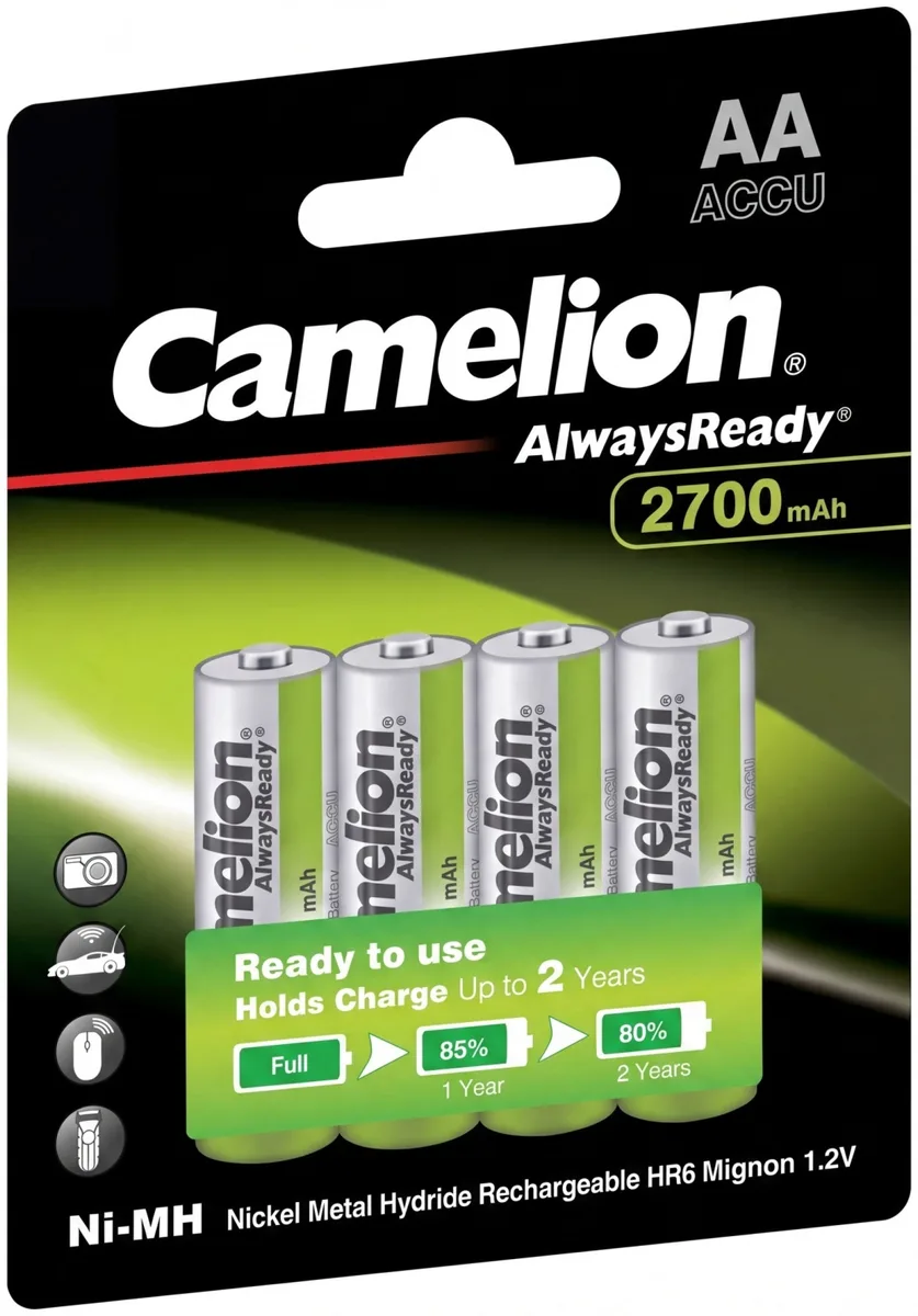 Батарейка CAMELION AlwaysReady Rechargeable NH-AA2700ARBP4 4 шт. в блистере