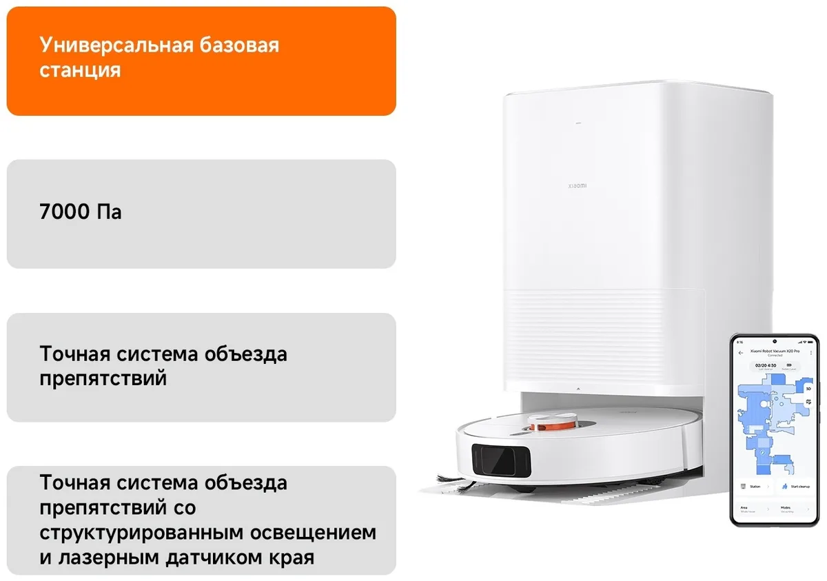 Робот-пылесос Xiaomi X20 Pro Белый