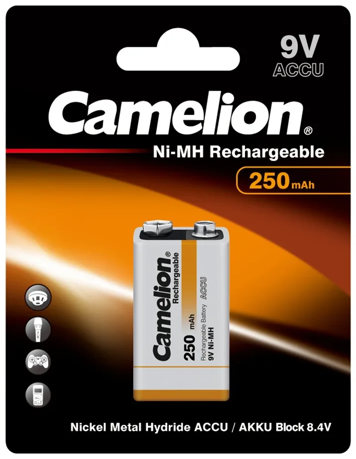 Аккумулятор CAMELION Rechargeable Ni-MH NH-9V250BP1