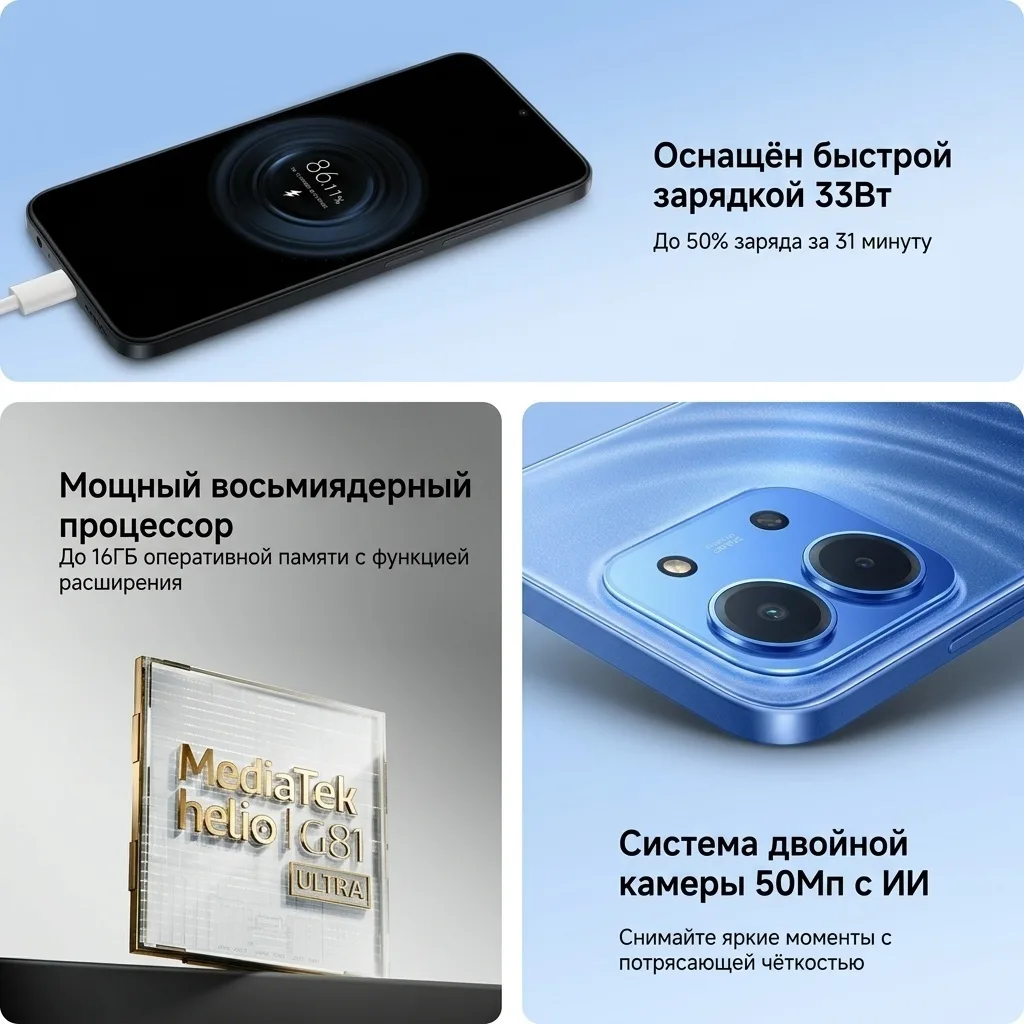 Смартфон Redmi 15C 4/128GB Mint Green