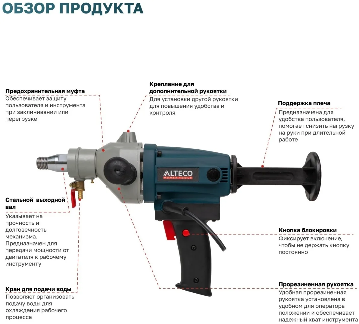 Дрель алмазного бурения Alteco Professional DD 1713