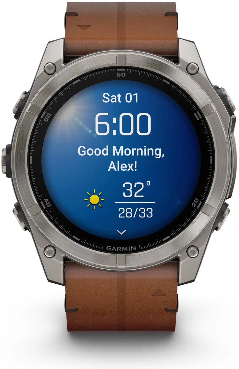 Смарт-часы Garmin Fenix 8 51 мм серебристый-коричневый (02905-40)