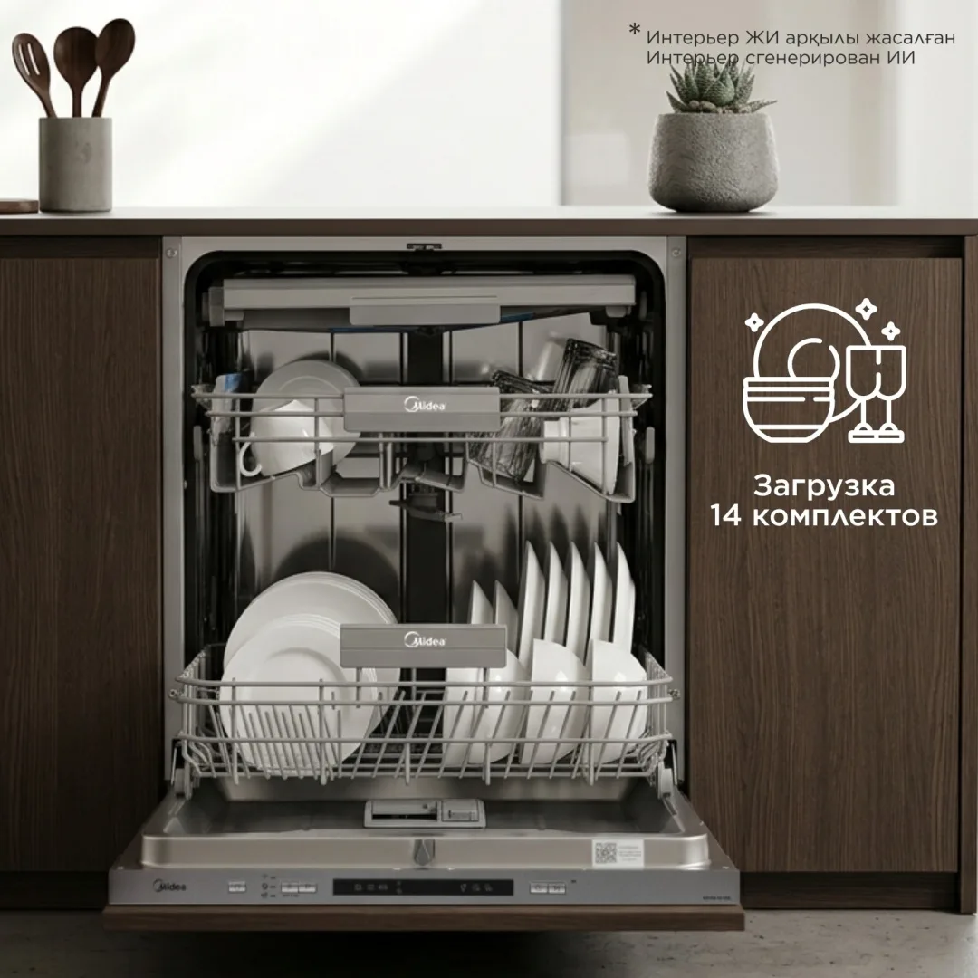 Посудомоечная машина Midea MDWB-6016BL серебристый