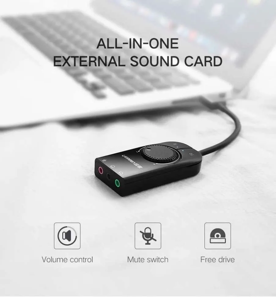 Звуковая карта UGREEN CM129 40964 Черный