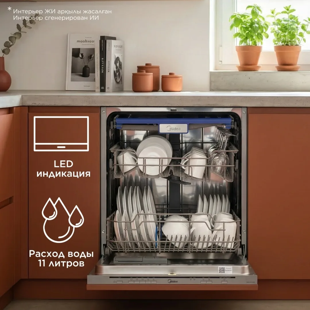 Посудомоечная машина Midea MDWB-6015BB серебристый