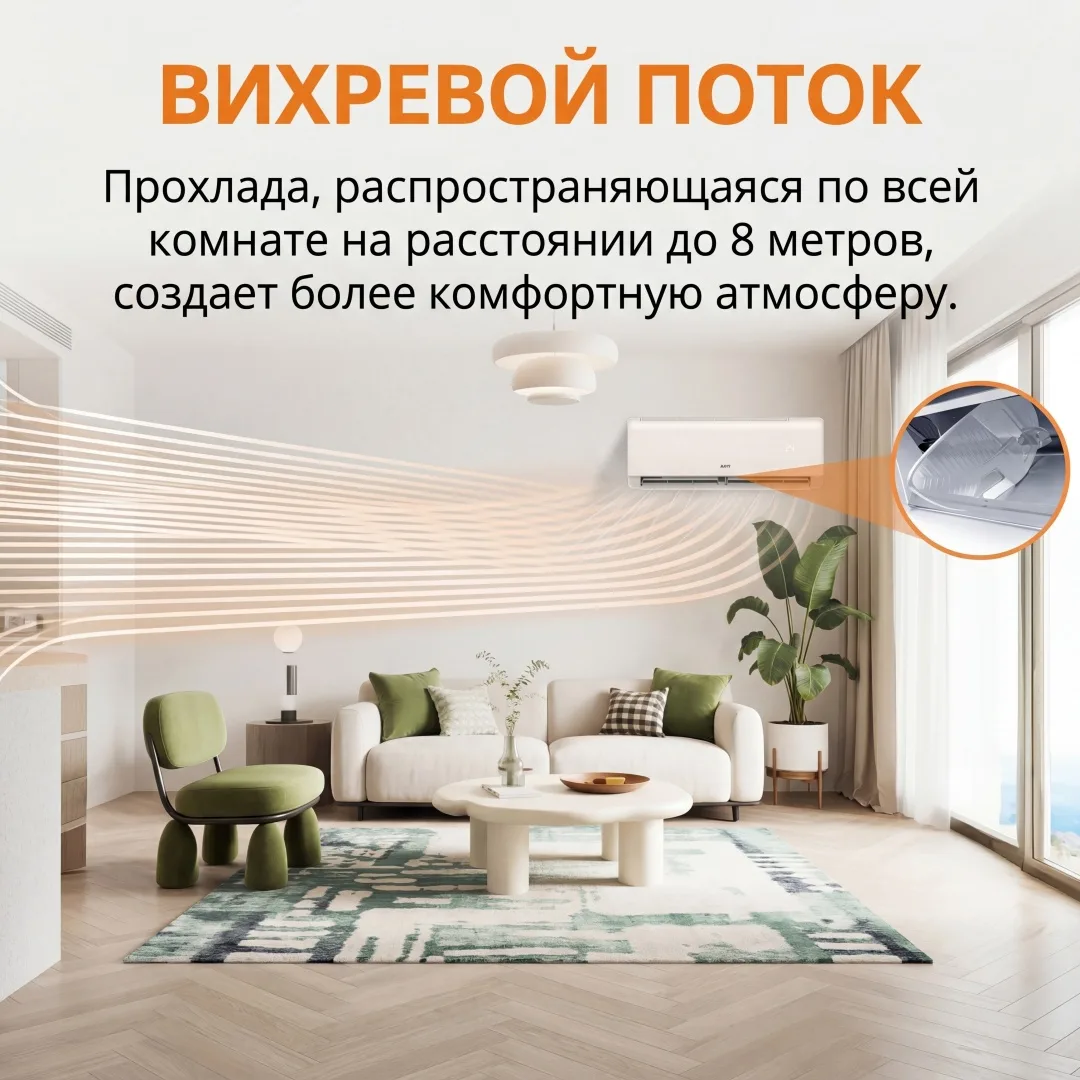 Кондиционер сплит-система AUFIT Inverter ASW-H09A4/FHR3DI (в комплекте с медными трубами) Белый