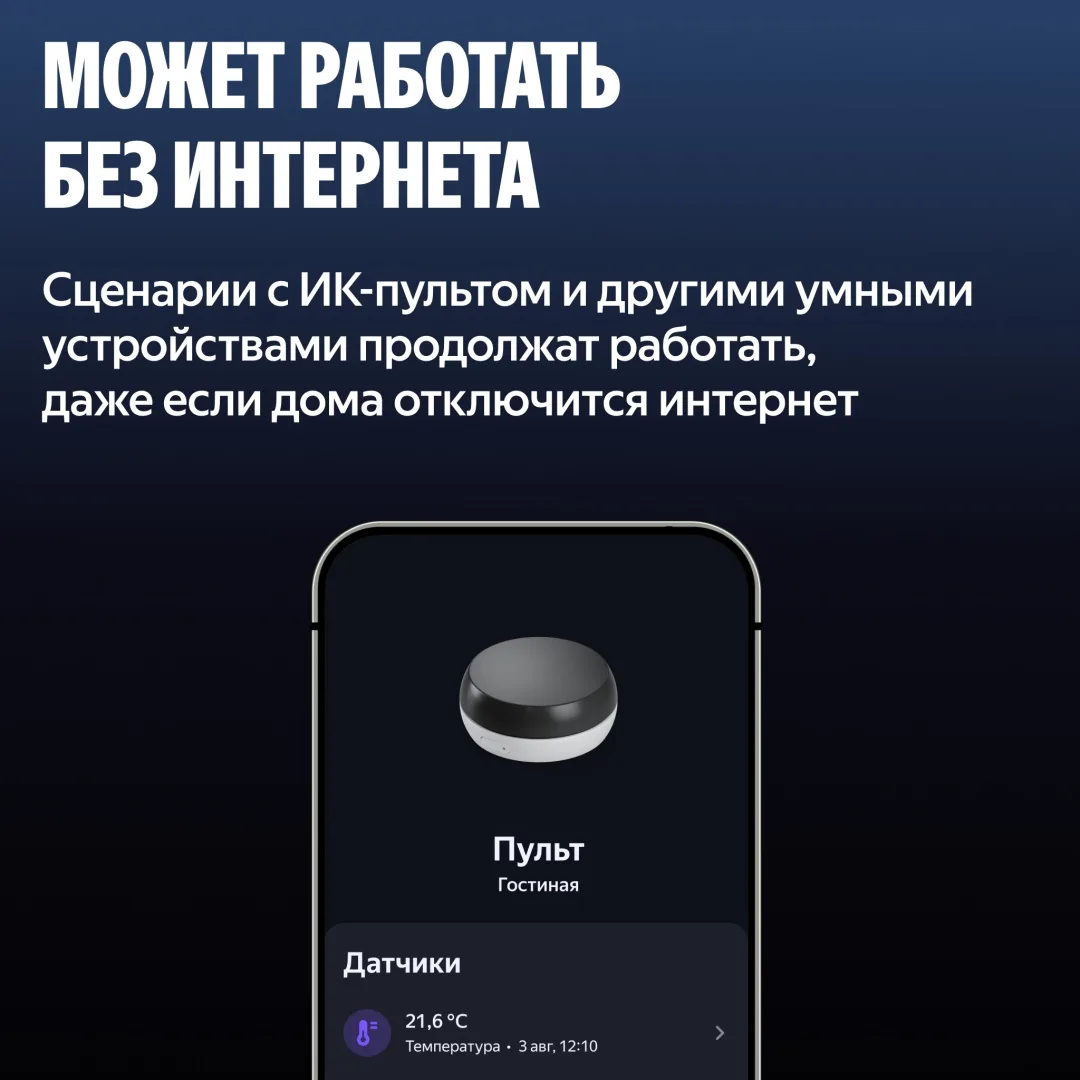 Умный пульт с датчиком температуры и влажности Yandex YNDX-00571 Черный