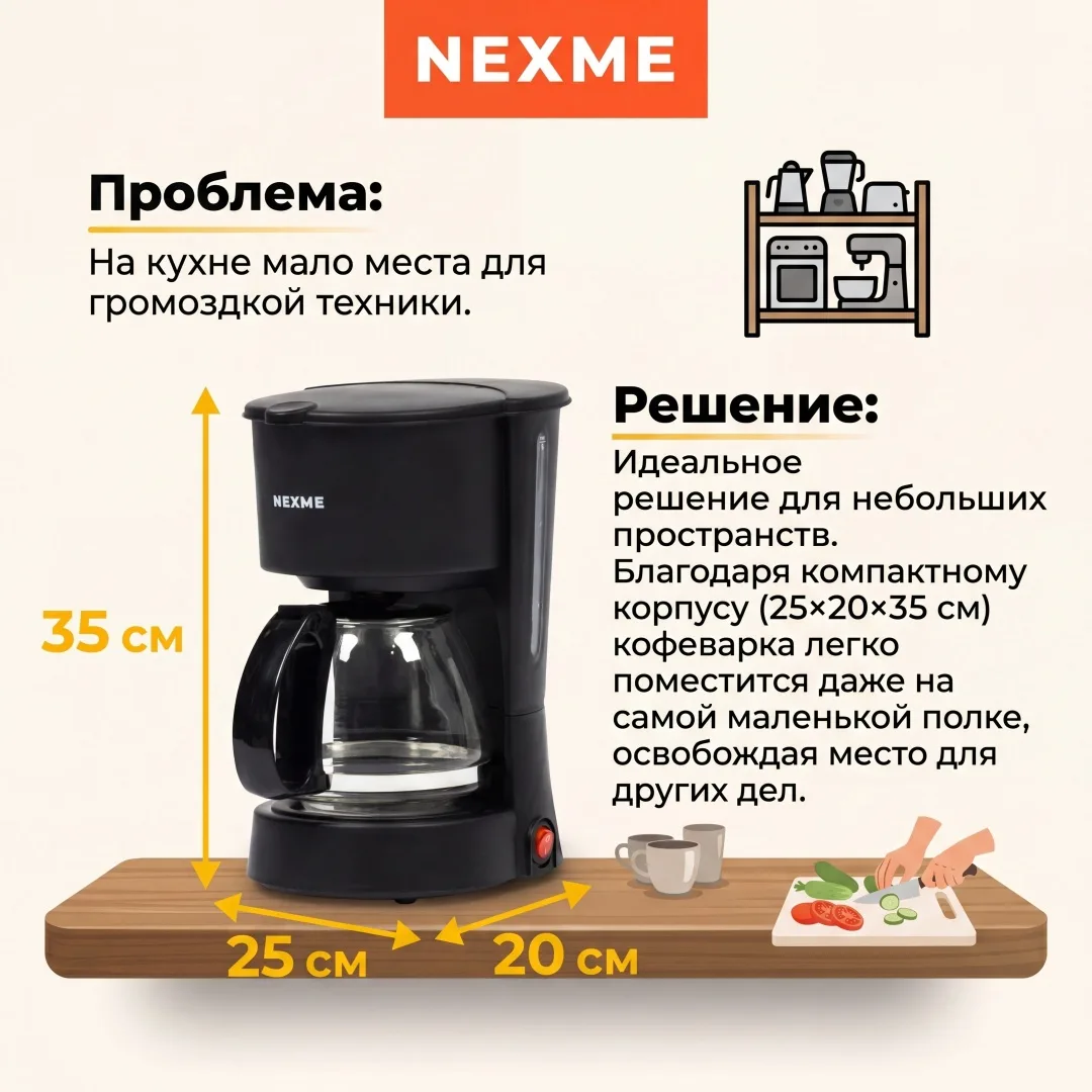 Кофеварка NEXME CM-01
