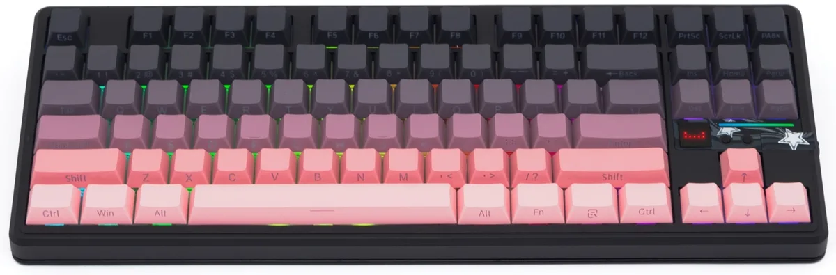 Клавиатура AULA F87 Pro Blank Черно-Розовый (2643)