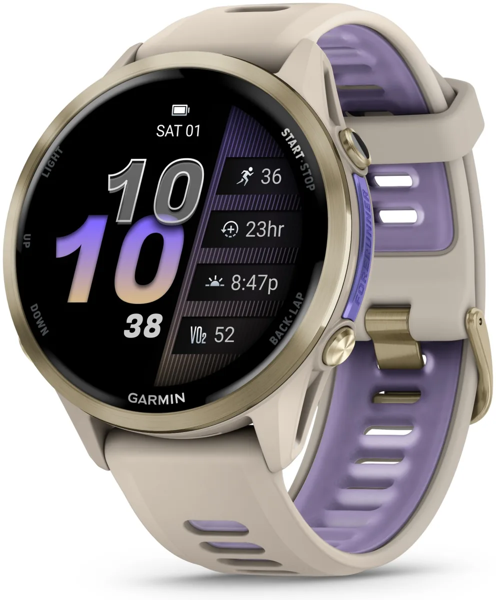 Смарт-часы Garmin Forerunner 970 47 мм бежевый-фиолетовый (02969-12)