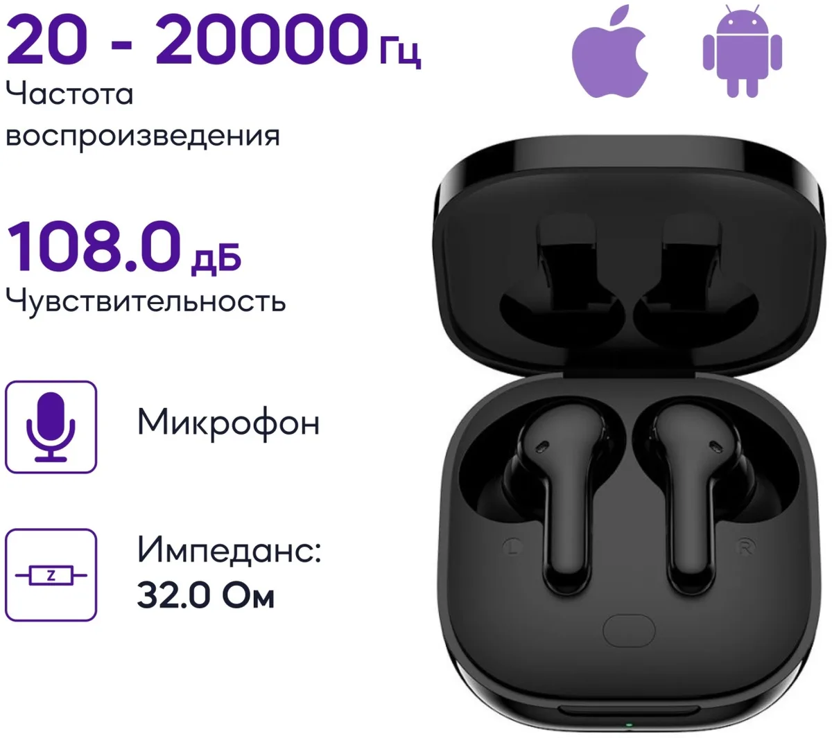 Наушники QCY T13 ANC Черный