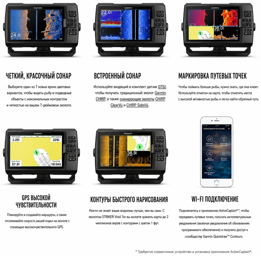 Эхолот Garmin Striker Vivid 7sv with GT52HW-TM Transducer (02553-01)