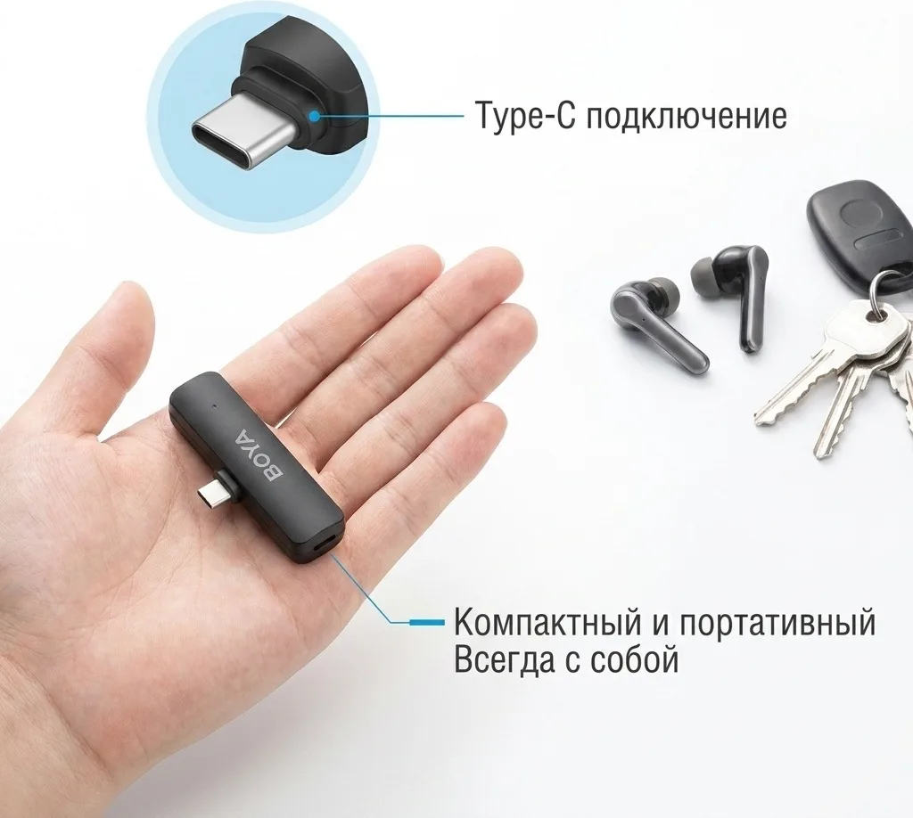 Микрофона коннектор  Boya BY-V4 Type-C