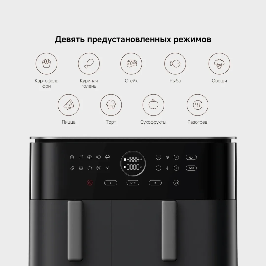 Аэрогриль Xiaomi Air Fryer Dual Zone 10L Черный