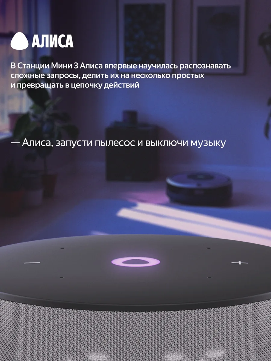 Умная колонка Yandex Mини 3 YNDX-00027GRY Серый