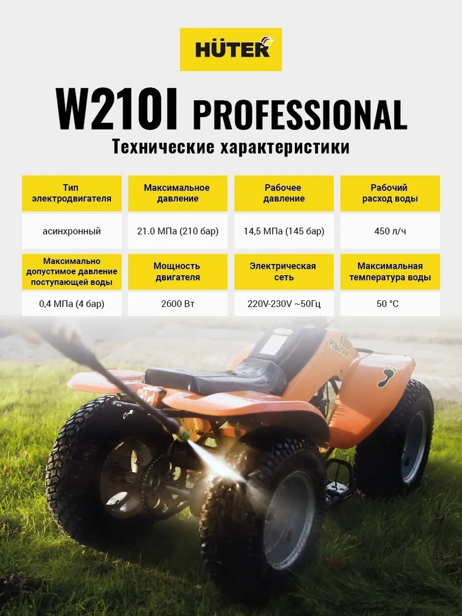 Мойка высокого давления Huter W210i PROFESSIONAL