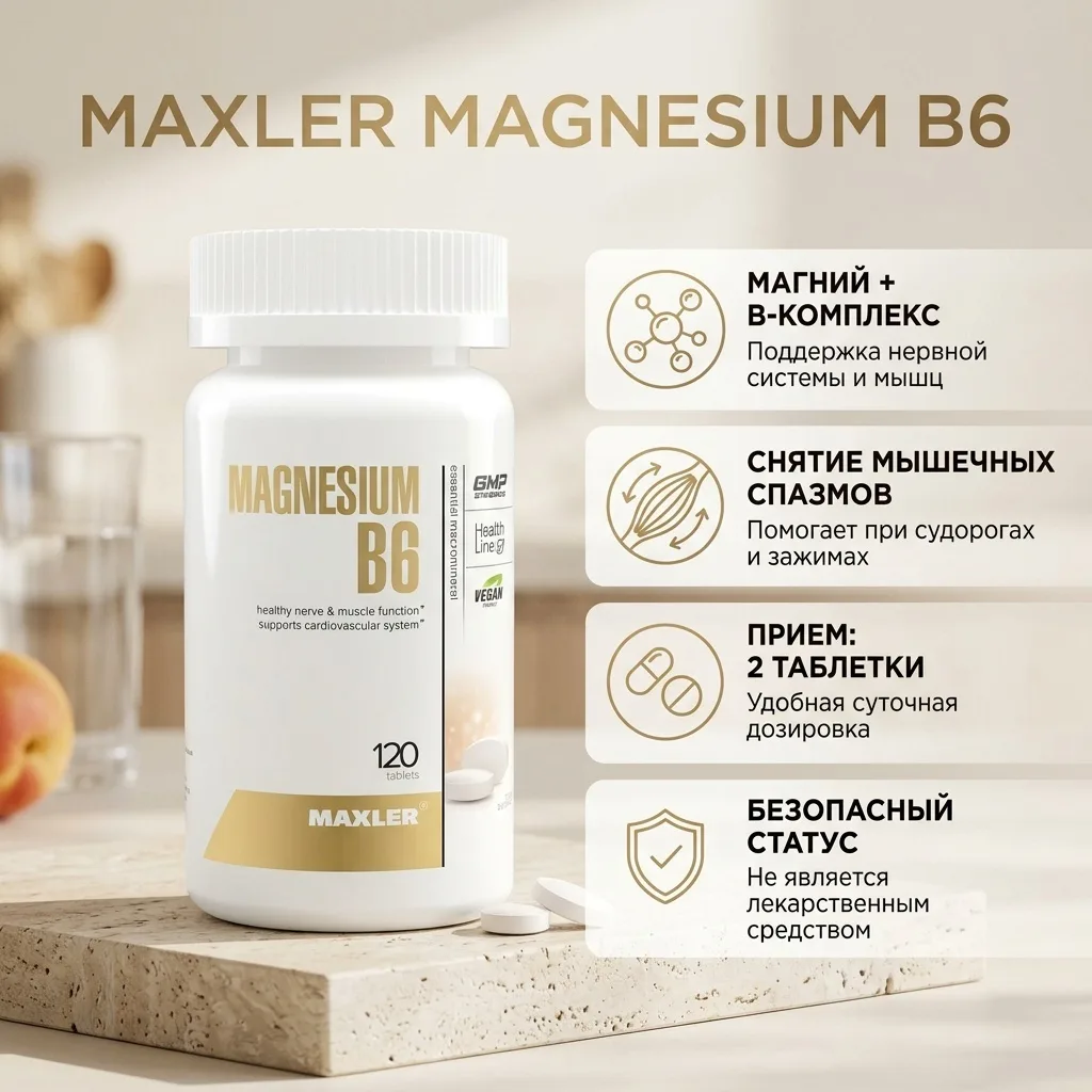 Витамин Maxler Magnesium B6 120шт (4676)