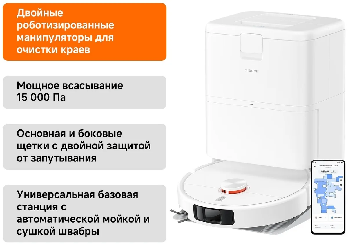 Робот-пылесос Xiaomi H50 Pro Белый