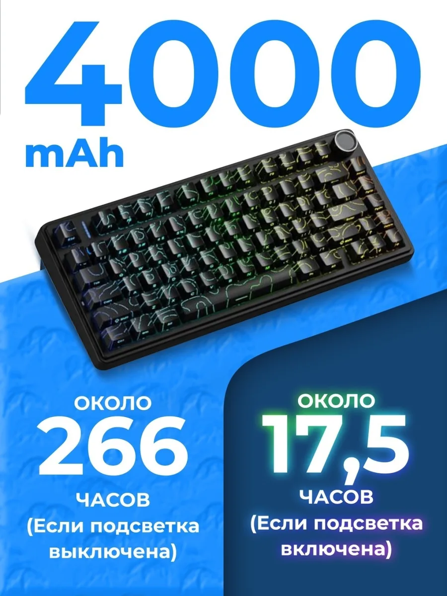 Клавиатура AULA F75 Blank Черный-контурный (1424)