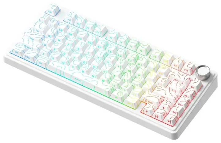 Клавиатура AULA F75 Blank Белый-контурный