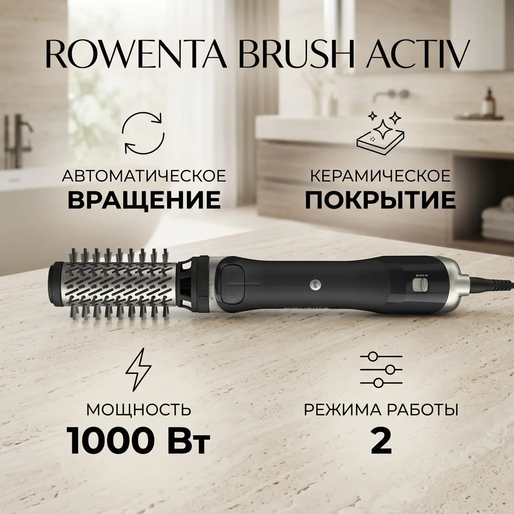 Фен-щетка Rowenta UB9540F0 Черный