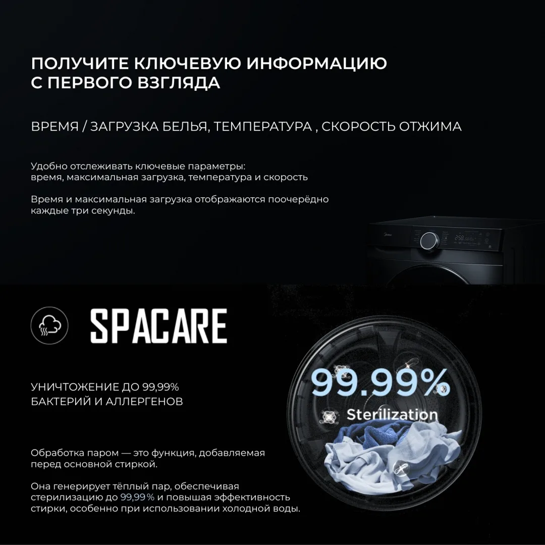 Стиральная машина Midea MFK03W70B/S-C серый