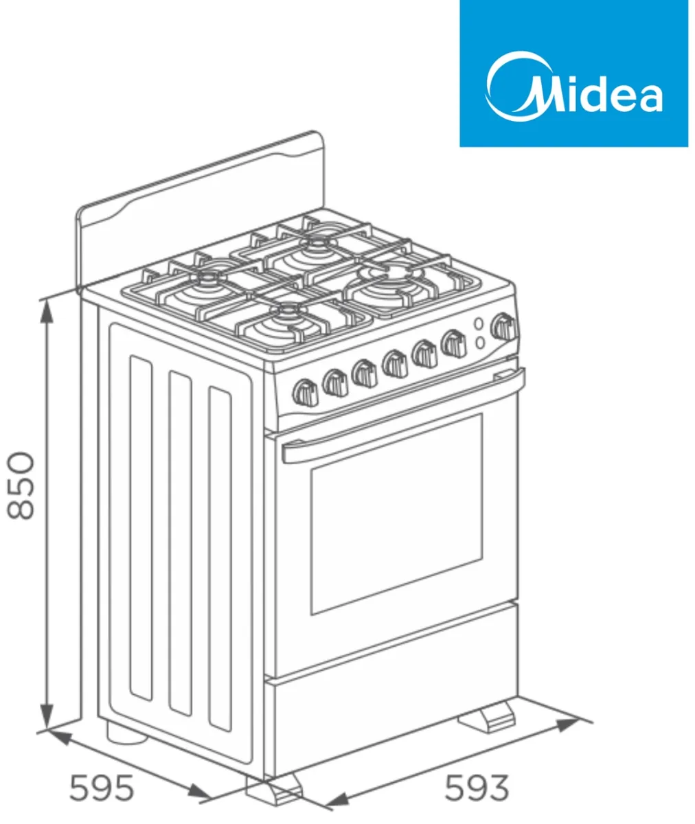Кухонная плита Midea FSC-600AB черный