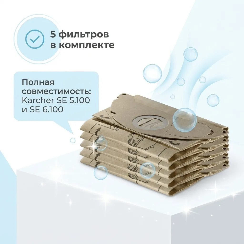Бумажный фильтр-мешок Karcher SE 3001, 5.100 (5 шт)